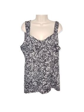 Lane Bryant Sleeveless Layered Tank Top Black & White‎ Size 18/20